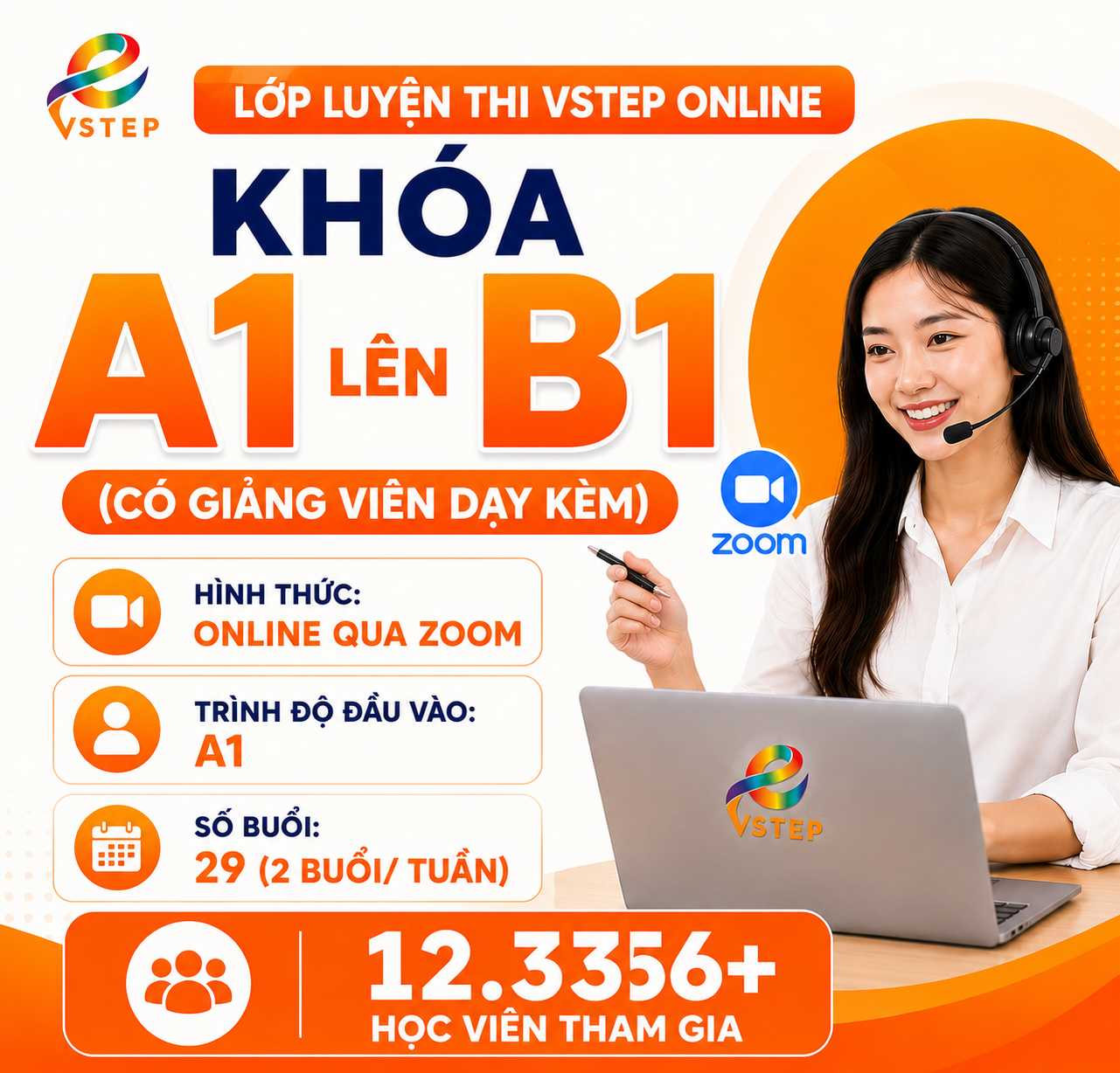 Khóa luyện thi A1 - B1 Online (Có giáo viên dạy kèm)