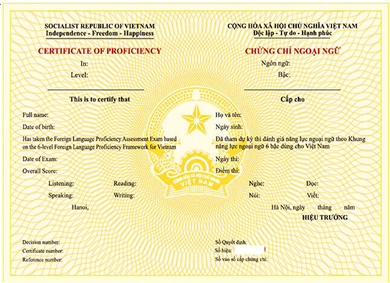 VSTEP Certificate Template