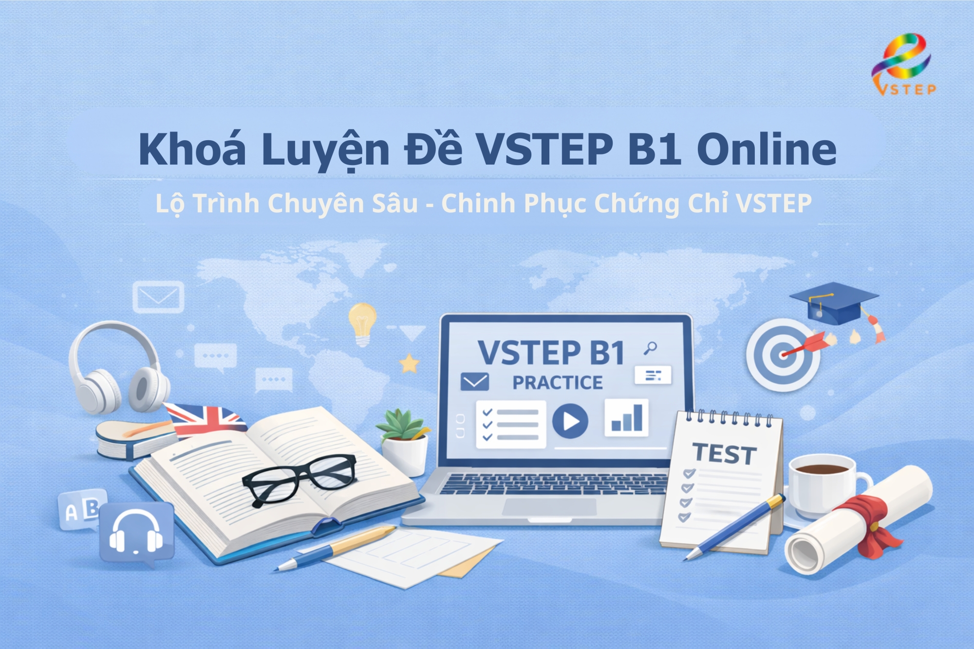 Khóa Luyện Đề VSTEP B1 Online Lộ Trình Chuyên Sâu – Chinh Phục Chứng Chỉ Cùng EVSTEP