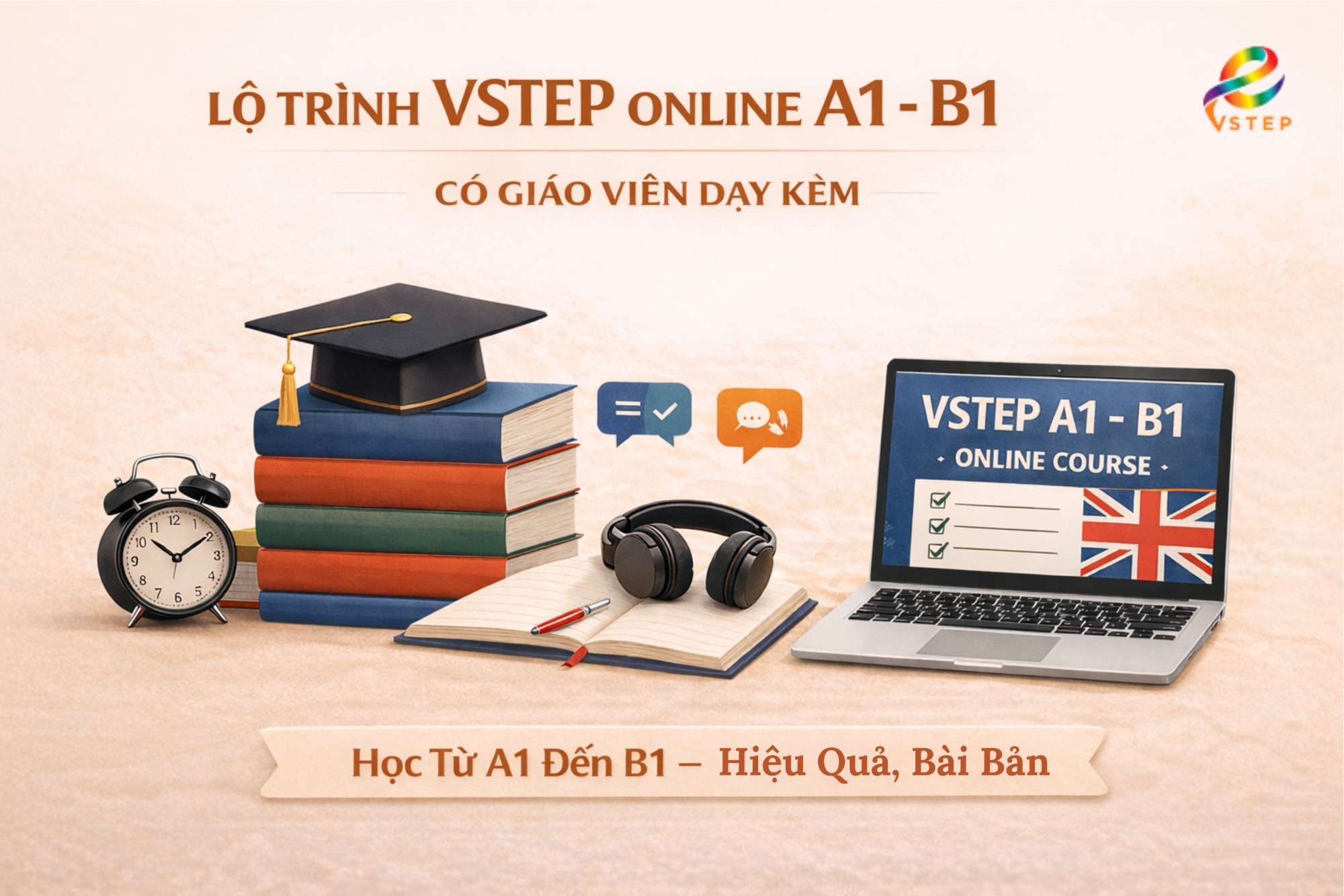 Lộ Trình VSTEP Online A1 - B1 Có Giáo Viên Dạy Kèm: Bí Quyết Chinh Phục Chứng Chỉ B1 Cho Người Mới Bắt Đầu